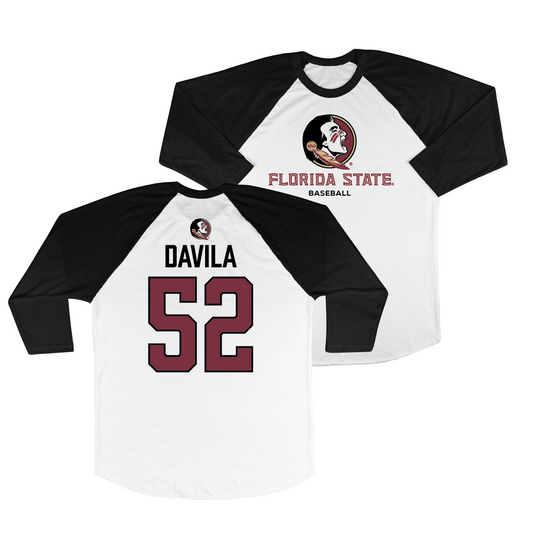 FSU Baseball 3/4 Sleeve Raglan Tee - David Davila | #52