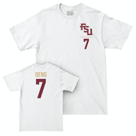 Florida State Men's Basketball White Logo Comfort Colors Tee  - Jerry Deng