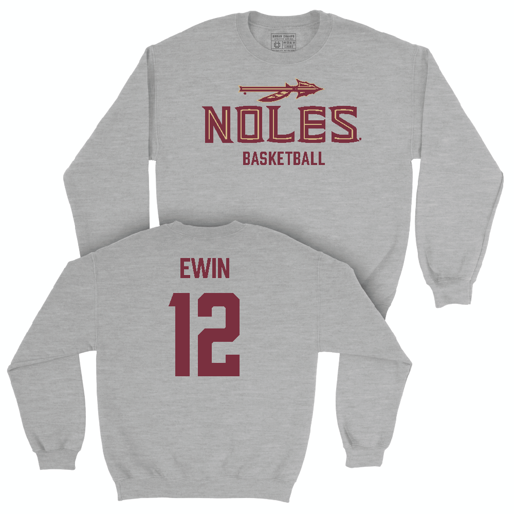 Florida State Men's Basketball Sport Grey Club Crew  - Malique Ewin