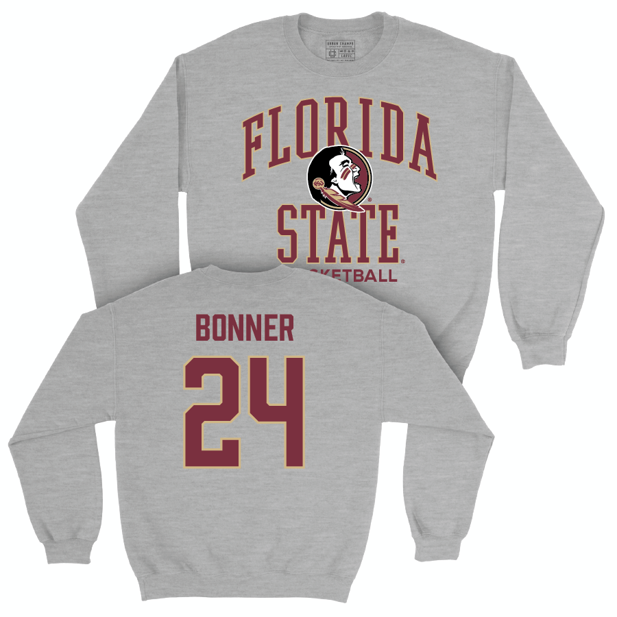 Florida State Women's Basketball Sport Grey Classic Crew - Amaya Bonner | #24 Youth Small