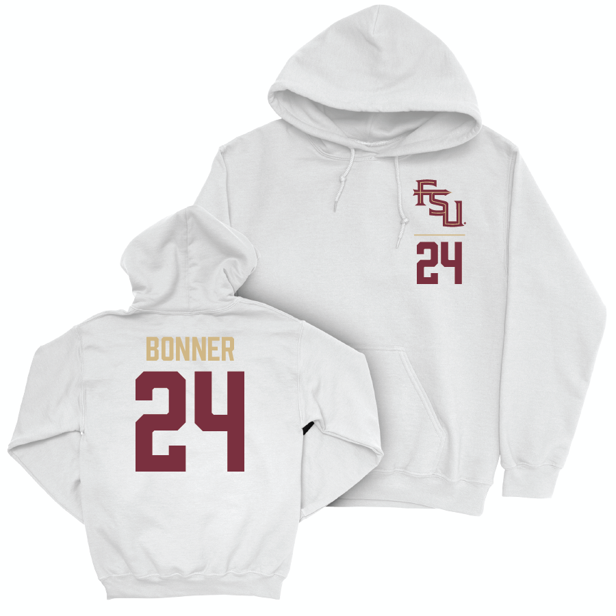 Florida State Women's Basketball White Logo Hoodie - Amaya Bonner | #24 Youth Small