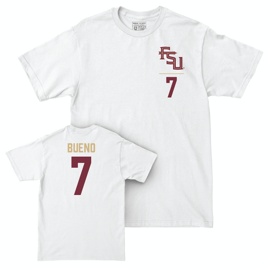 Florida State Softball White Logo Comfort Colors Tee - Angelee Bueno | #7 Youth Small