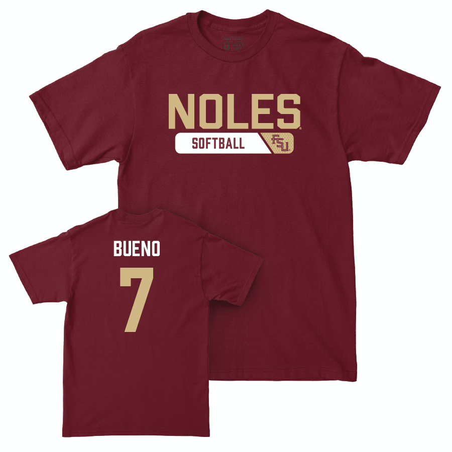 Florida State Softball Garnet Staple Tee - Angelee Bueno | #7 Youth Small