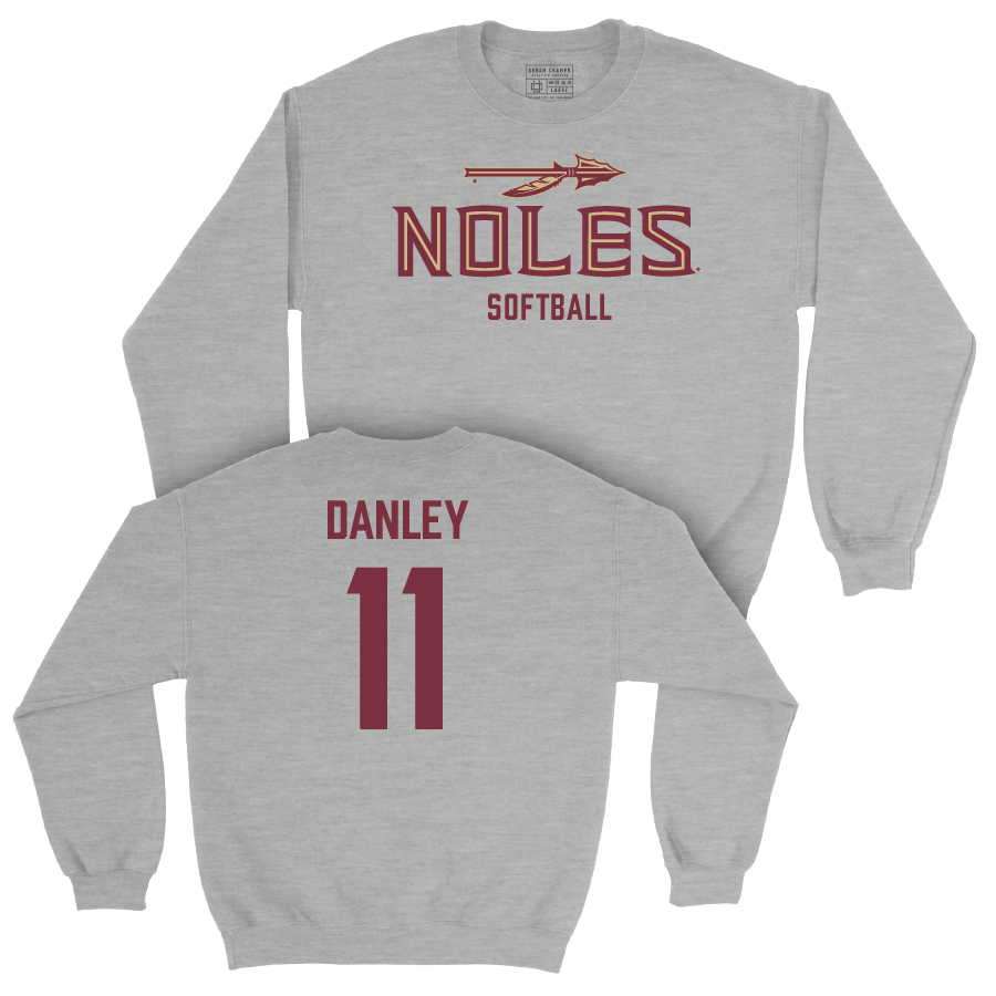 Florida State Softball Sport Grey Club Crew - Ashtyn Danley | #11 Youth Small