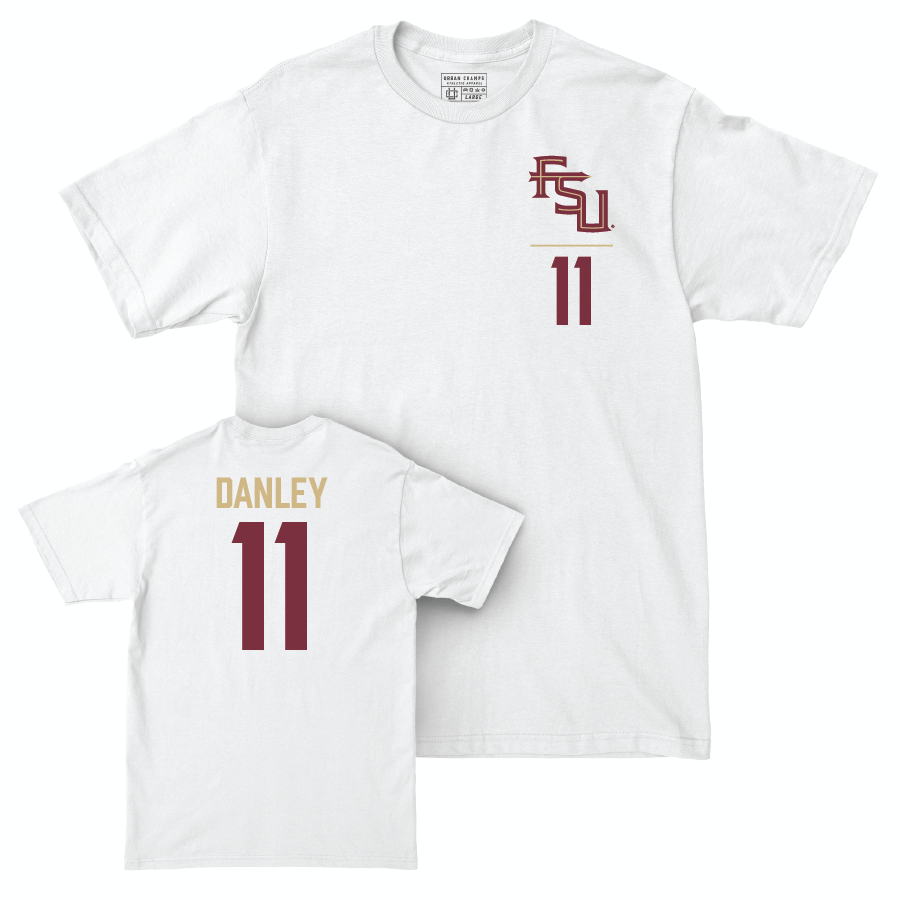 Florida State Softball White Logo Comfort Colors Tee - Ashtyn Danley | #11 Youth Small