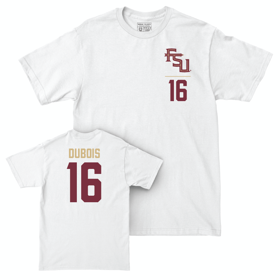 Florida State Softball White Logo Comfort Colors Tee - Ali DuBois | #16 Youth Small