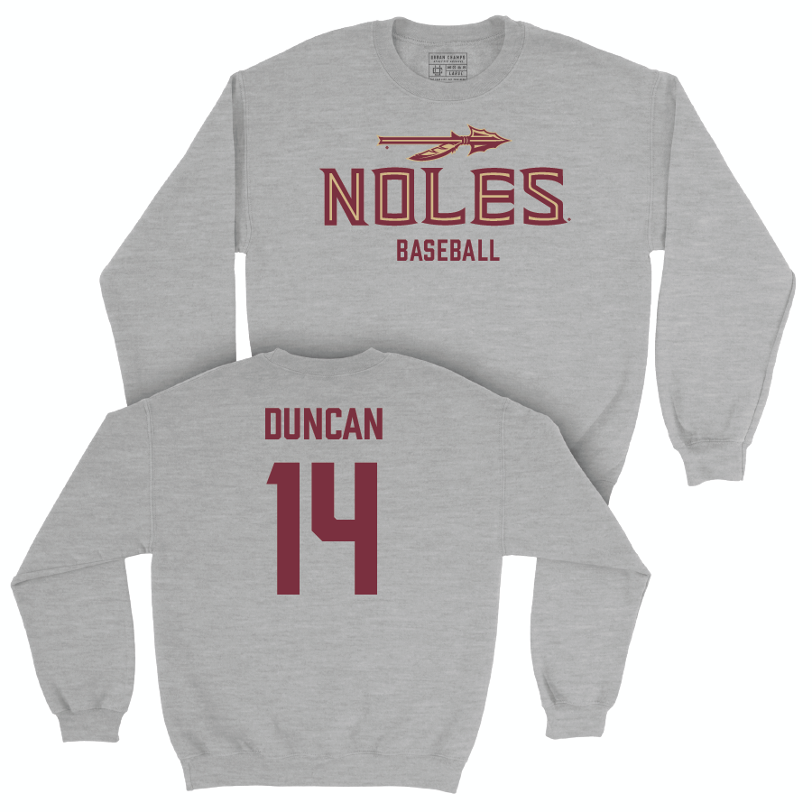 Florida State Baseball Sport Grey Club Crew - Andrew Duncan | #14 Youth Small