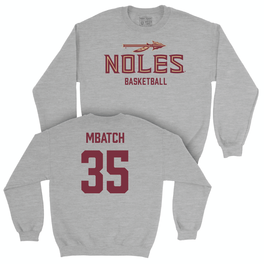 Florida State Men's Basketball Sport Grey Club Crew - Alagie Waka Mbatch | #35 Youth Small