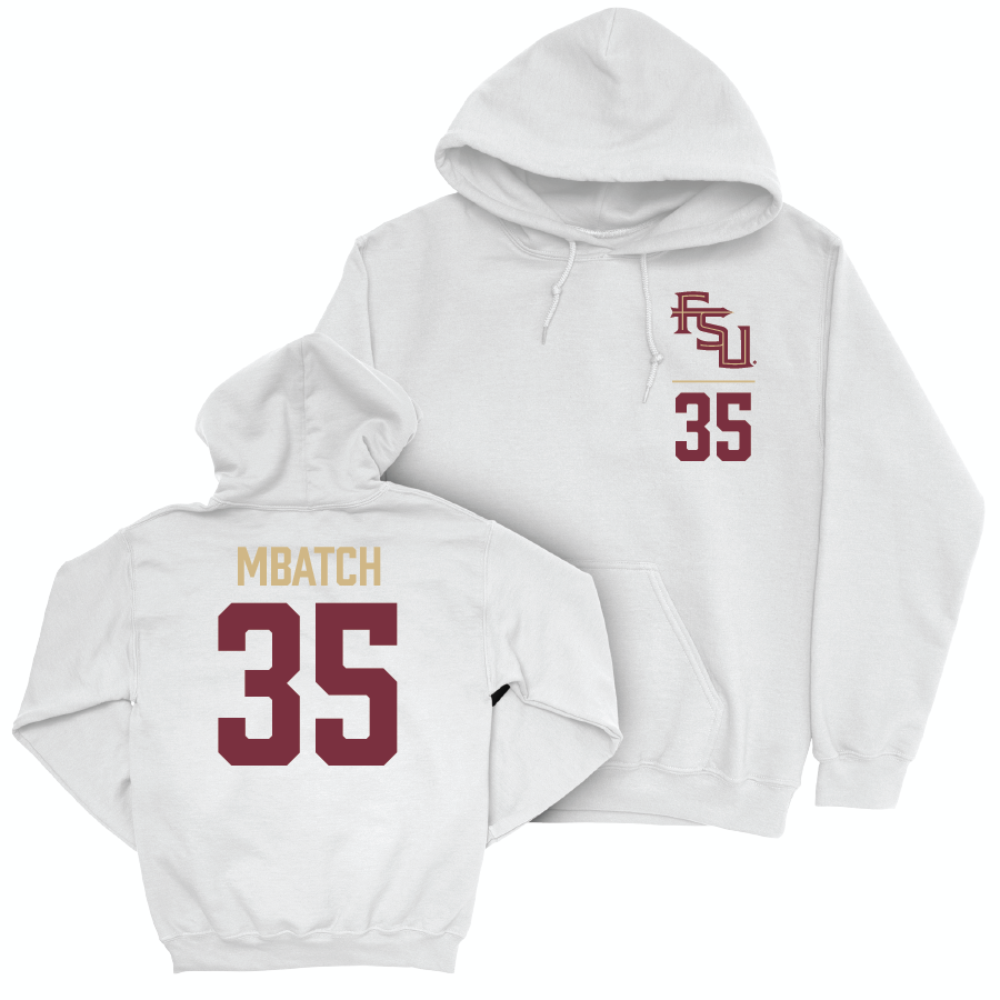 Florida State Men's Basketball White Logo Hoodie - Alagie Waka Mbatch | #35 Youth Small