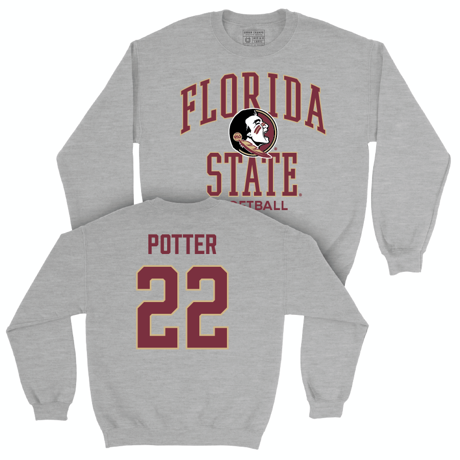 Florida State Softball Sport Grey Classic Crew - Annie Potter | #22 Youth Small