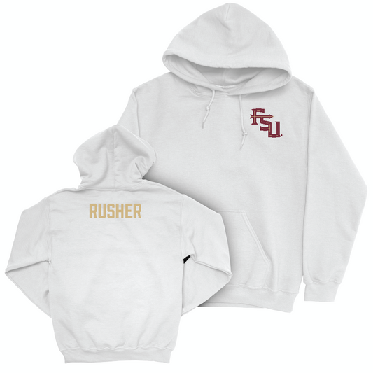 Florida State Women's Tennis White Logo Hoodie - Azariah Rusher Youth Small