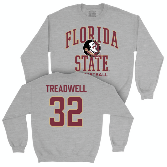 Florida State Women's Basketball Sport Grey Classic Crew - Avery Treadwell | #32 Youth Small