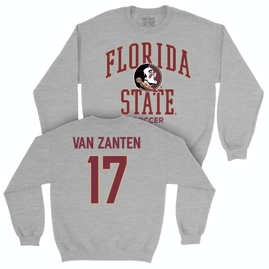 Florida State Women's Soccer Sport Grey Classic Crew - Amelia Van Zanten | #17 Youth Small