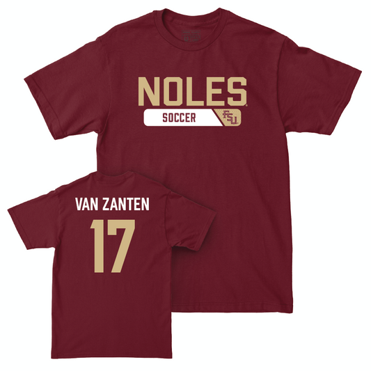 Florida State Women's Soccer Garnet Staple Tee - Amelia Van Zanten | #17 Youth Small