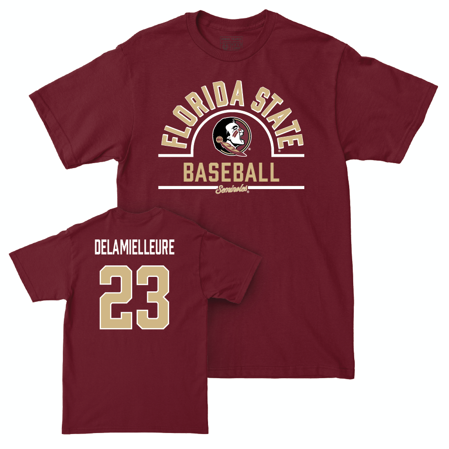 Florida State Baseball Garnet Arch Tee - Brody DeLamielleure | #23 Youth Small