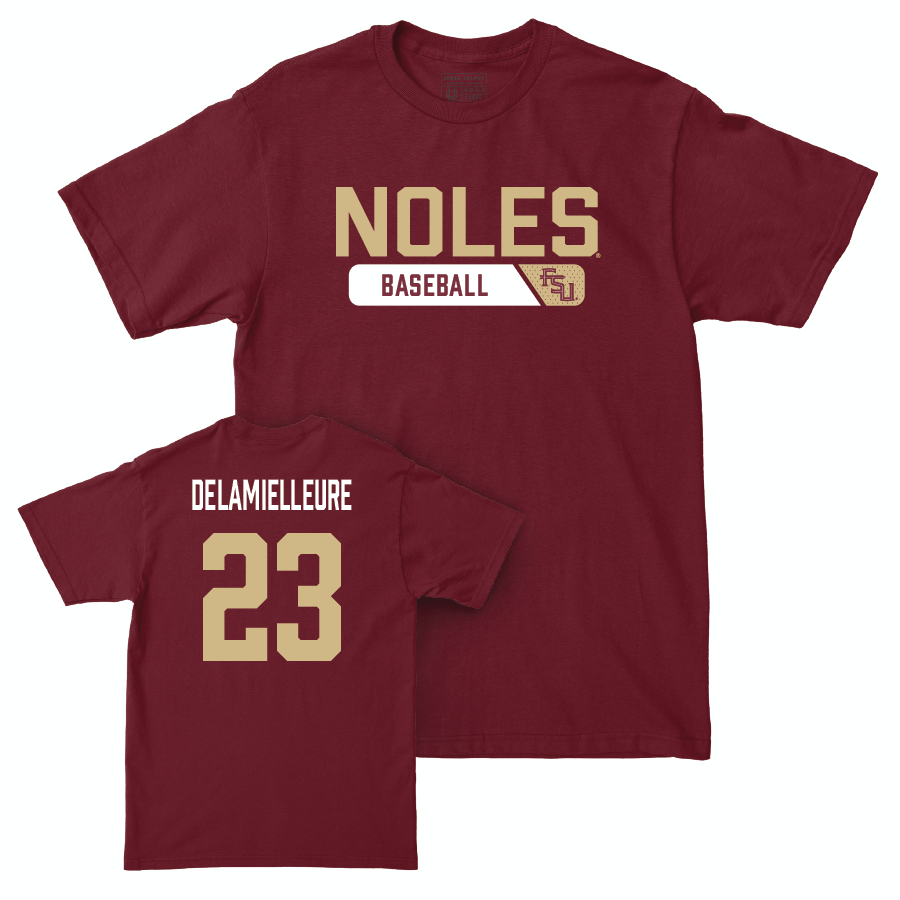 Florida State Baseball Garnet Staple Tee - Brody DeLamielleure | #23 Youth Small