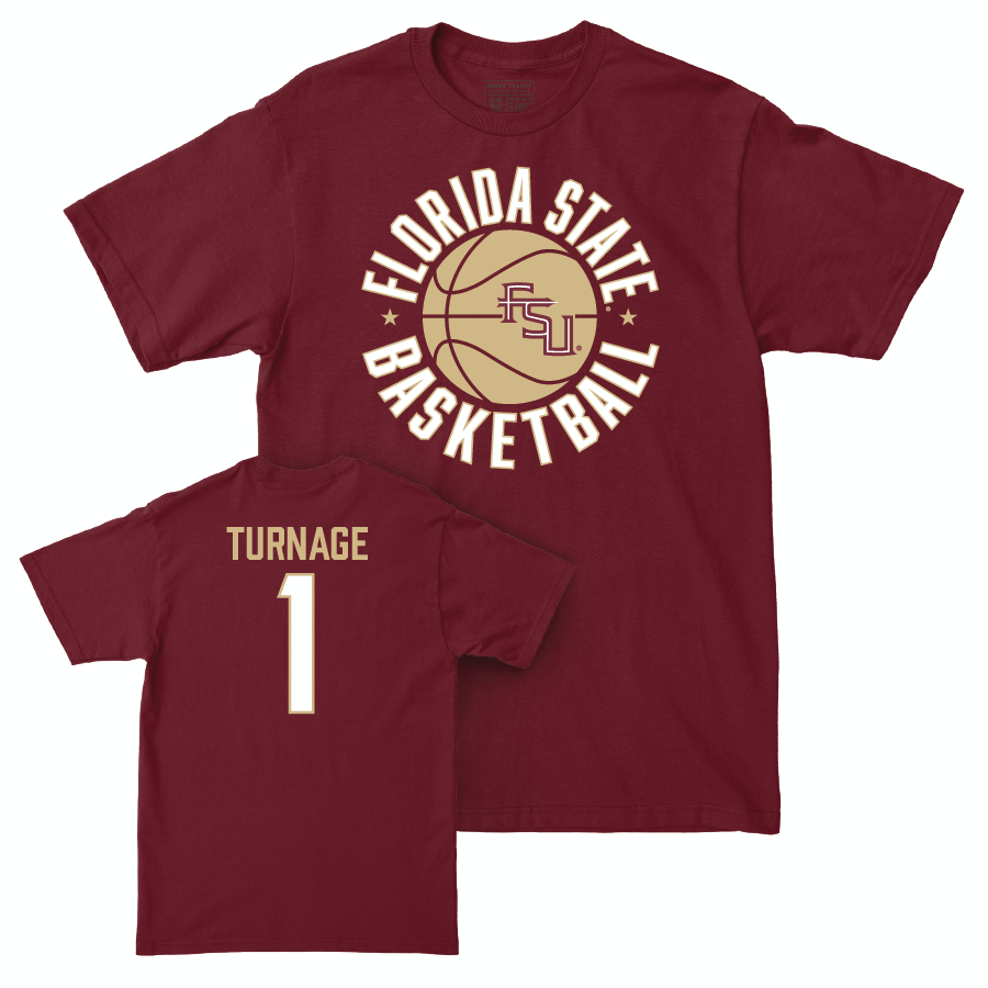 Florida State Women's Basketball Garnet Hardwood Tee - Brianna Turnage | #1 Youth Small