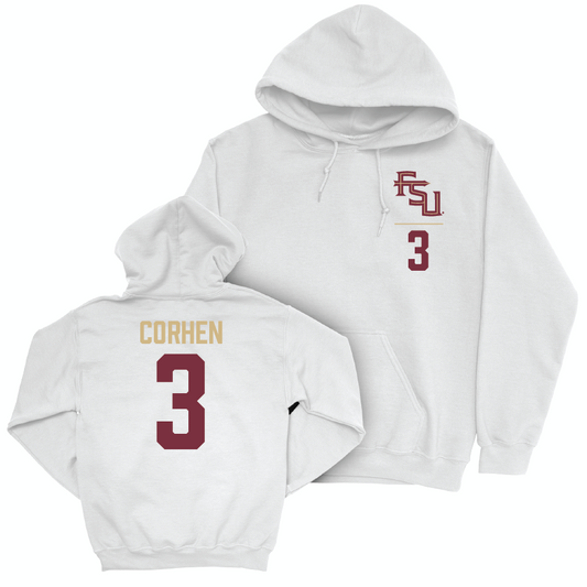 Florida State Men's Basketball White Logo Hoodie - Cameron Corhen | #3 Youth Small