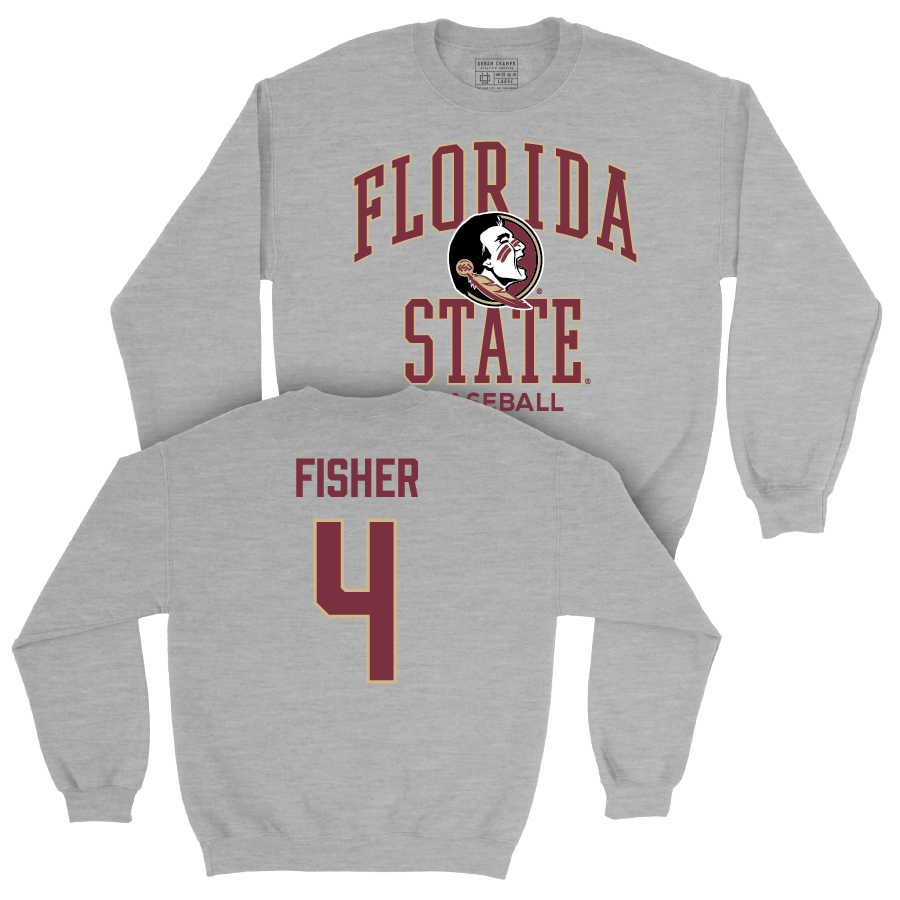 Florida State Baseball Sport Grey Classic Crew - Cal Fisher | #4 Youth Small