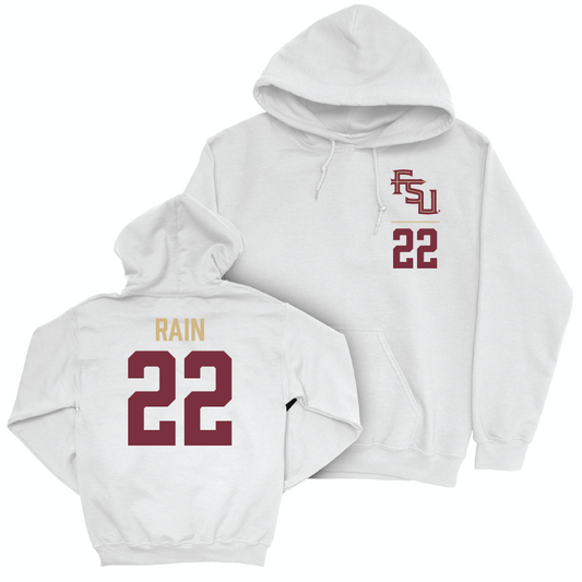 Florida State Women's Soccer White Logo Hoodie - Claire Rain | #22 Youth Small