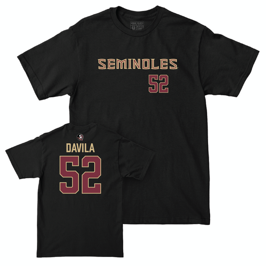 Florida State Baseball Black Seminoles Tee - David Davila | #52 Youth Small