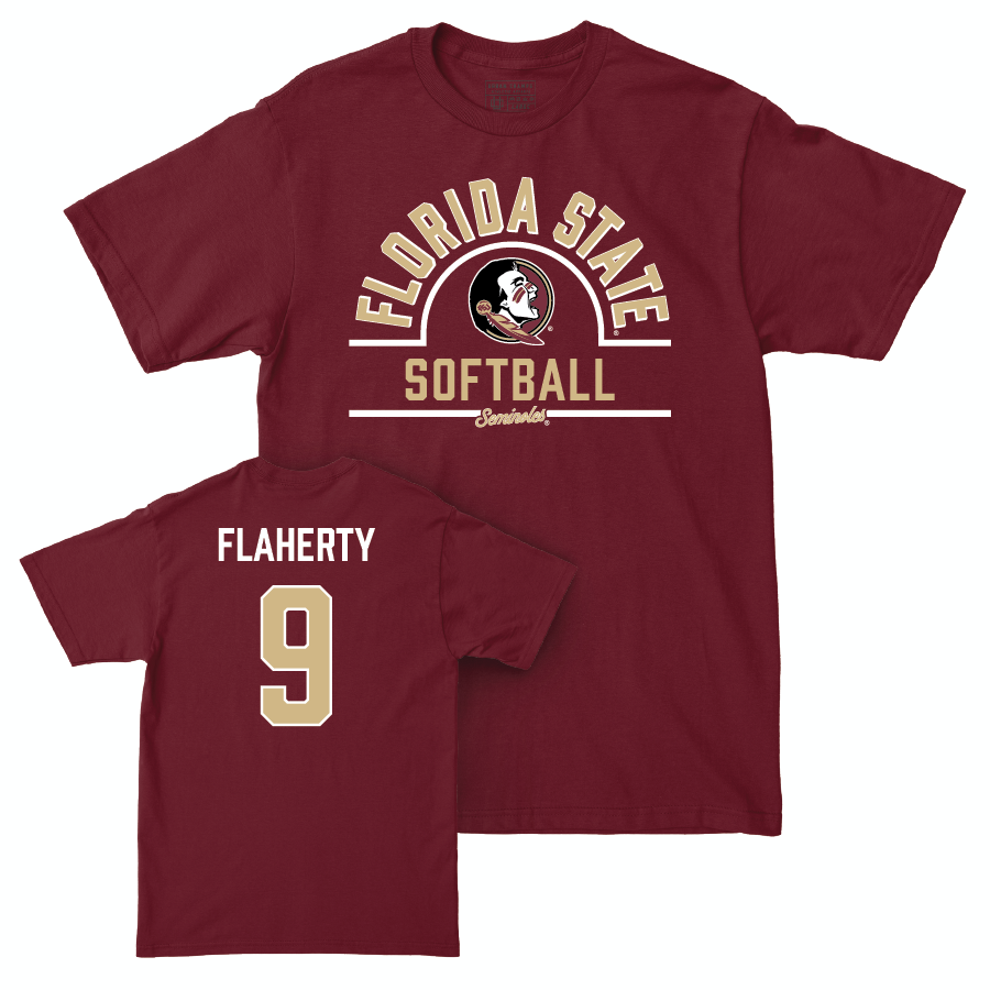 Florida State Softball Garnet Arch Tee - Devyn Flaherty | #9 Youth Small