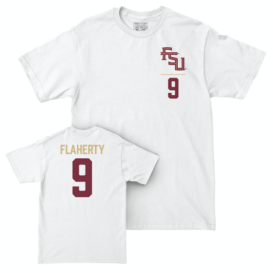 Florida State Softball White Logo Comfort Colors Tee - Devyn Flaherty | #9 Youth Small