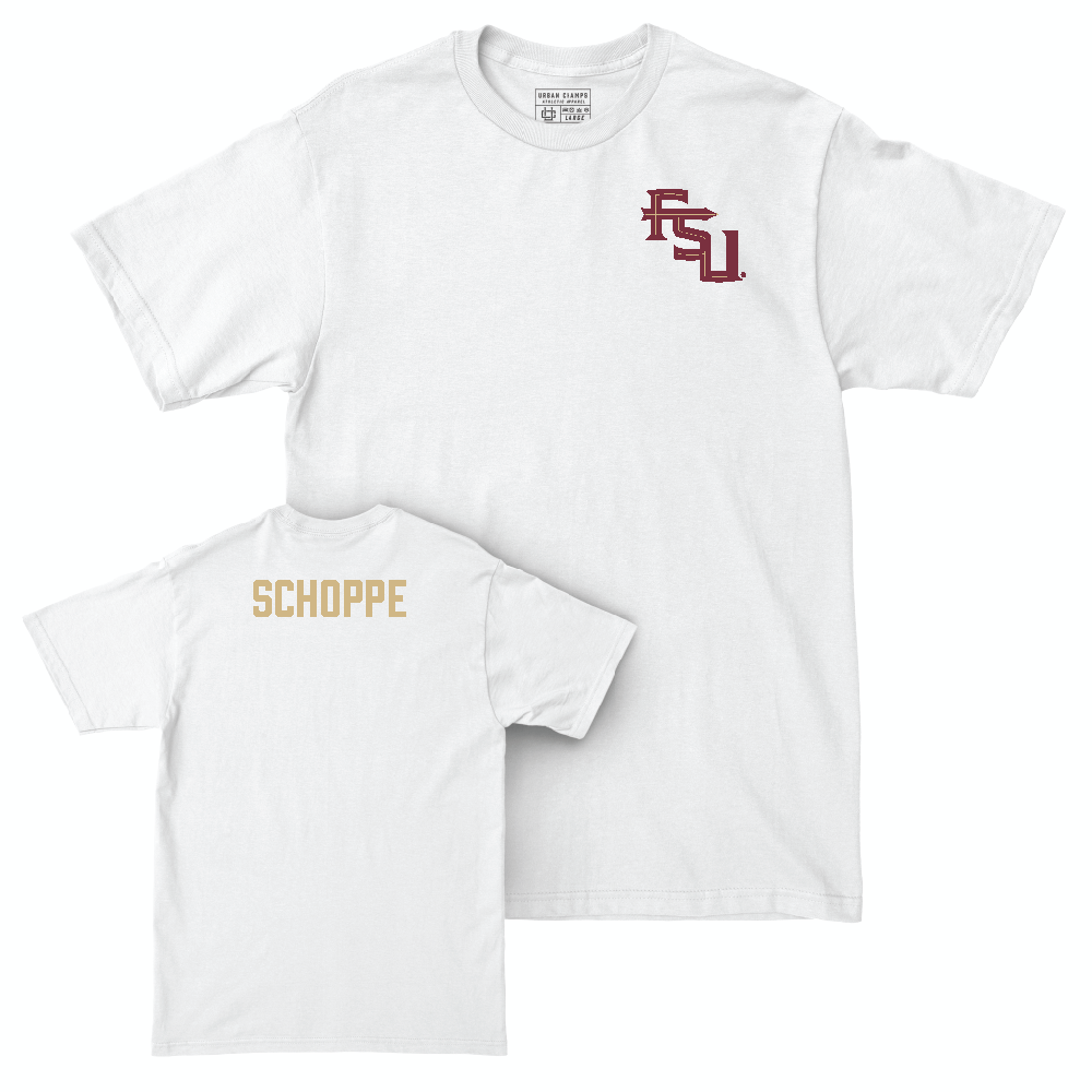 Florida State Women's Tennis White Logo Comfort Colors Tee - Ellie Schoppe Youth Small