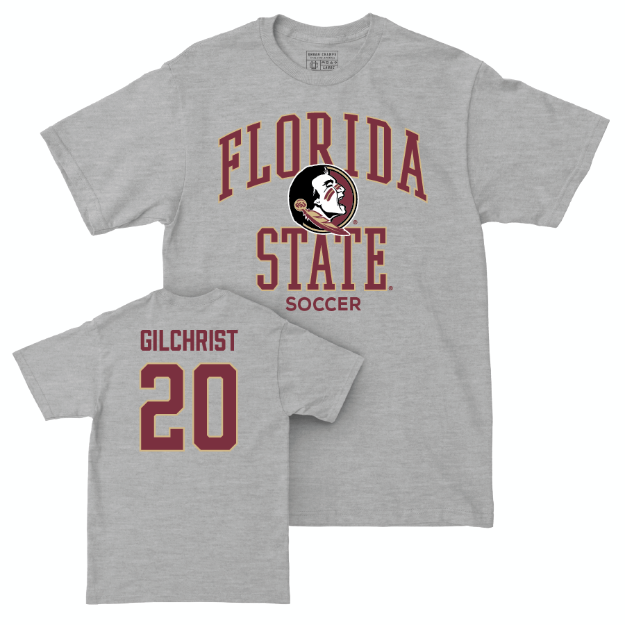 Florida State Women's Soccer Sport Grey Classic Tee - Heather Gilchrist | #20 Youth Small