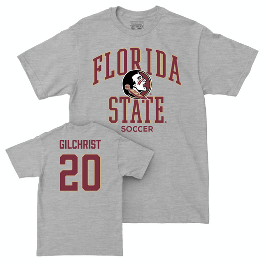 Florida State Women's Soccer Sport Grey Classic Tee - Heather Gilchrist | #20 Youth Small