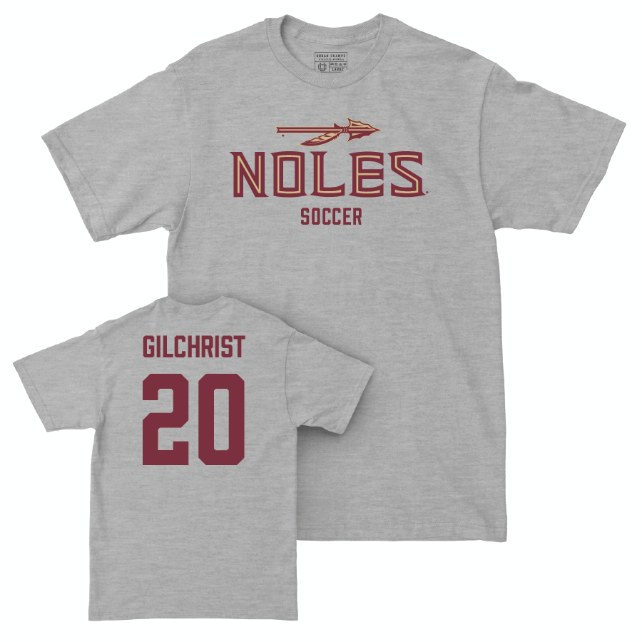 Florida State Women's Soccer Sport Grey Club Tee - Heather Gilchrist | #20 Youth Small