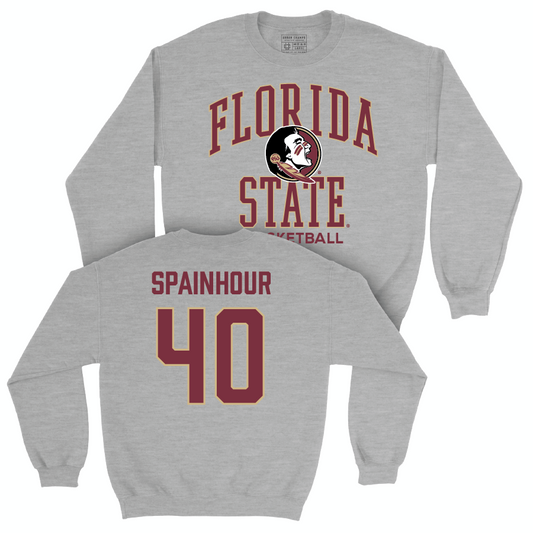 Florida State Men's Basketball Sport Grey Classic Crew - Isaac Spainhour | #40 Youth Small