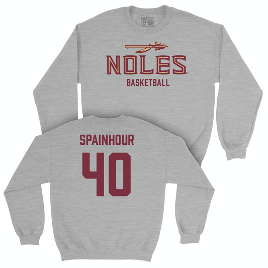 Florida State Men's Basketball Sport Grey Club Crew - Isaac Spainhour | #40 Youth Small