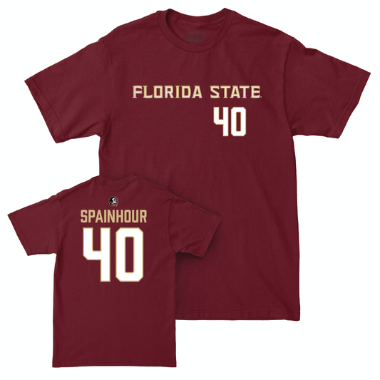 Florida State Men's Basketball Garnet Sideline Tee - Isaac Spainhour | #40 Youth Small