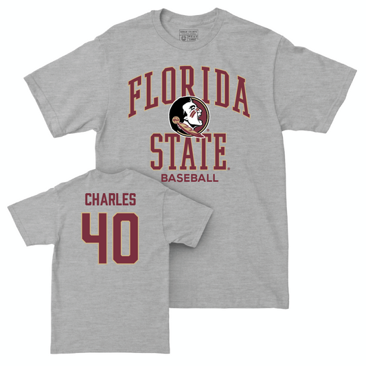 Florida State Baseball Sport Grey Classic Tee - Joseph Charles | #40 Youth Small