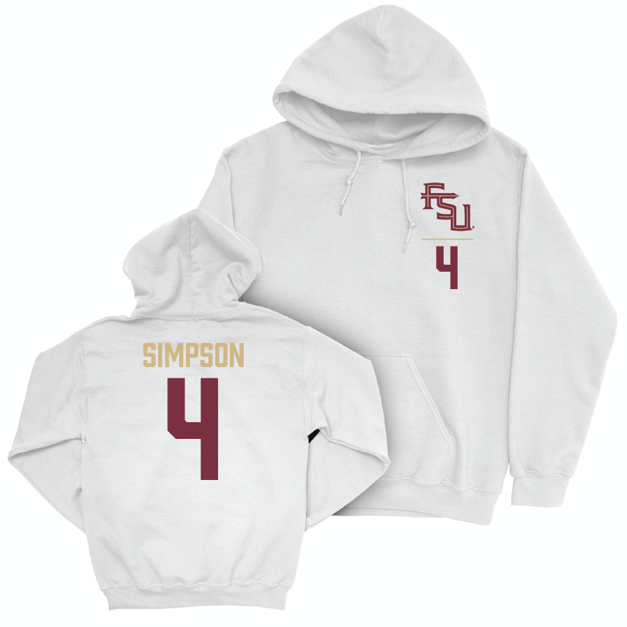 Florida State Men's Basketball White Logo Hoodie - Jason Simpson | #4 Youth Small