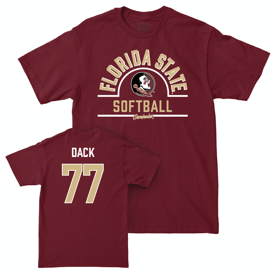 Florida State Softball Garnet Arch Tee - Katie Dack | #77 Youth Small