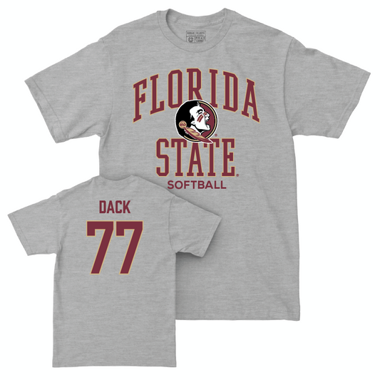 Florida State Softball Sport Grey Classic Tee - Katie Dack | #77 Youth Small