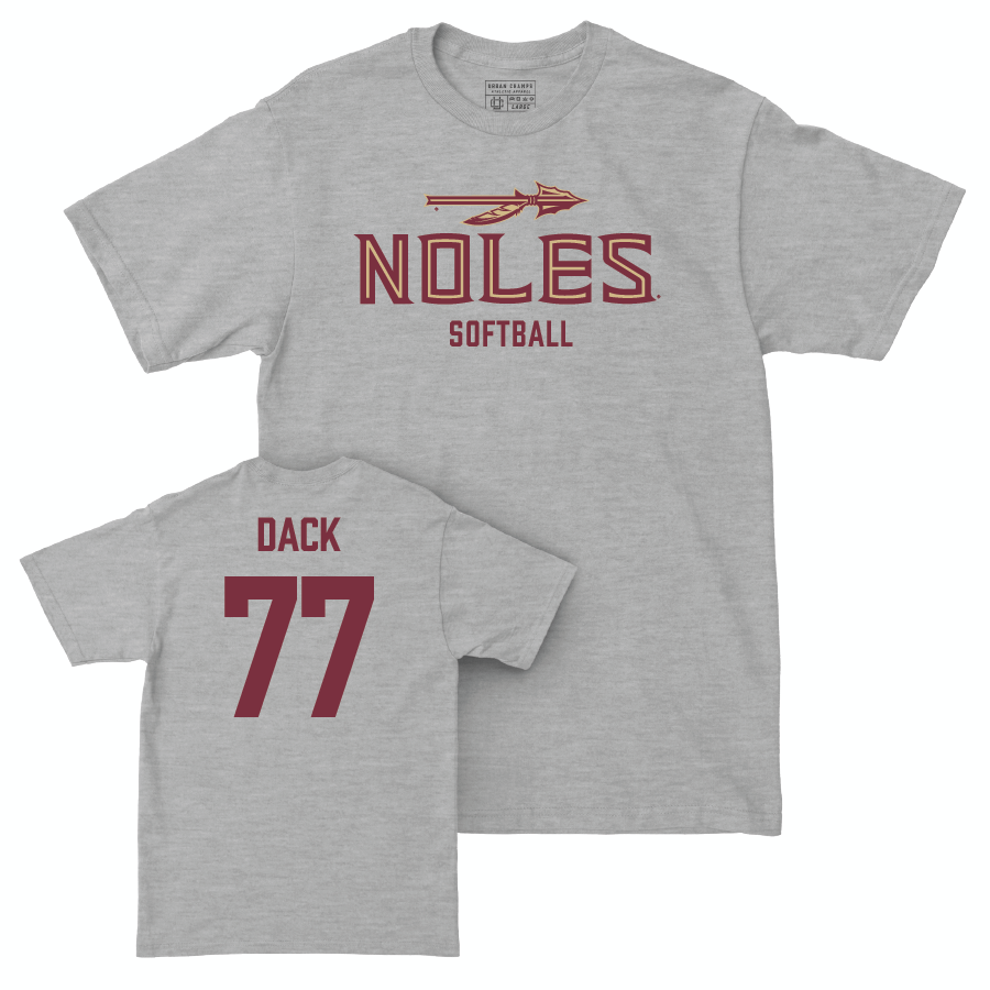 Florida State Softball Sport Grey Club Tee - Katie Dack | #77 Youth Small