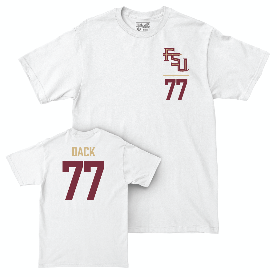 Florida State Softball White Logo Comfort Colors Tee - Katie Dack | #77 Youth Small