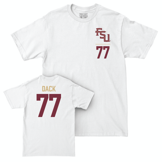 Florida State Softball White Logo Comfort Colors Tee - Katie Dack | #77 Youth Small