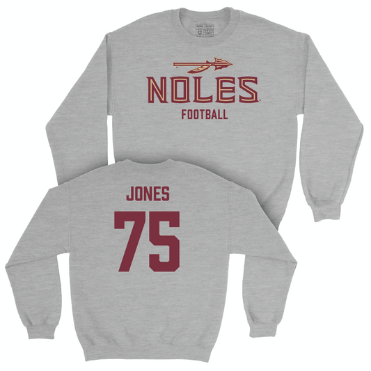 Florida State Football Sport Grey Club Crew - Keiondre Jones | #75 Youth Small