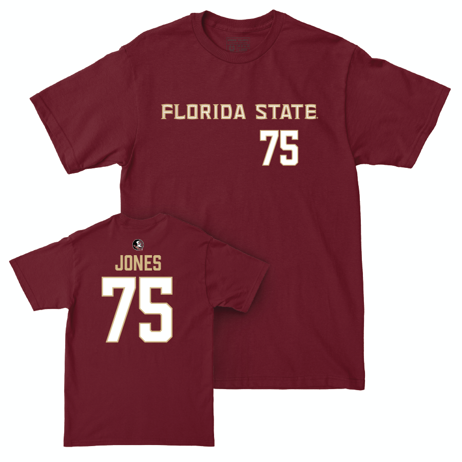 Florida State Football Garnet Sideline Tee - Keiondre Jones | #75 Youth Small