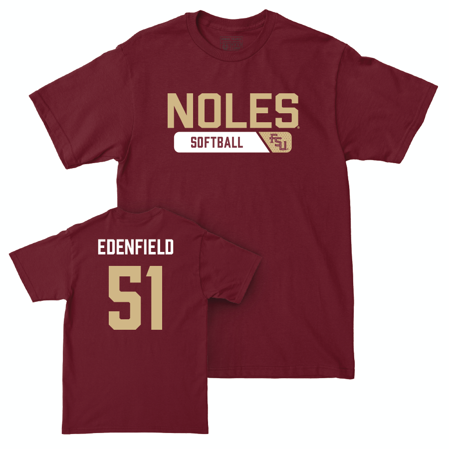 Florida State Softball Garnet Staple Tee - Michaela Edenfield | #51 Youth Small