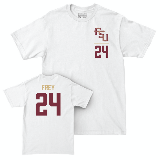 Florida State Softball White Logo Comfort Colors Tee - Madi Frey | #24 Youth Small