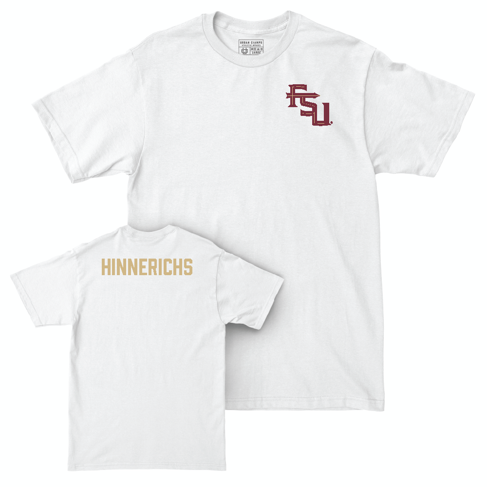 Florida State Women's Swim & Dive White Logo Comfort Colors Tee - Reese Hinnerichs Youth Small