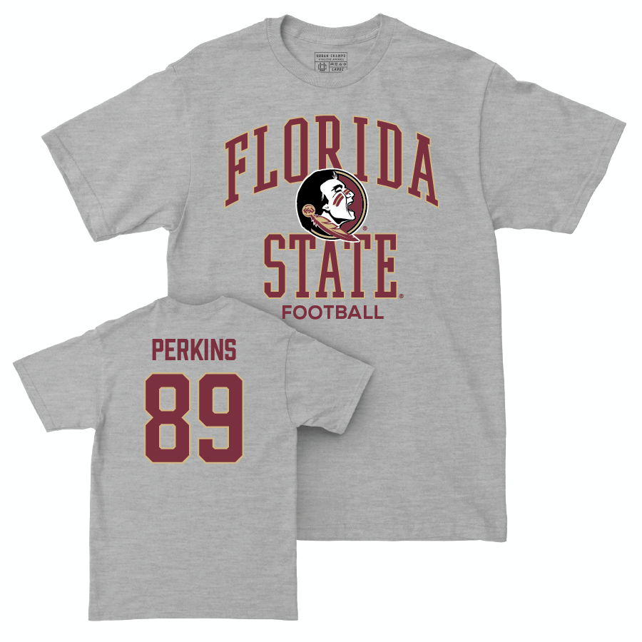 Florida State Football Sport Grey Classic Tee - Xavier Perkins | #89 Youth Small