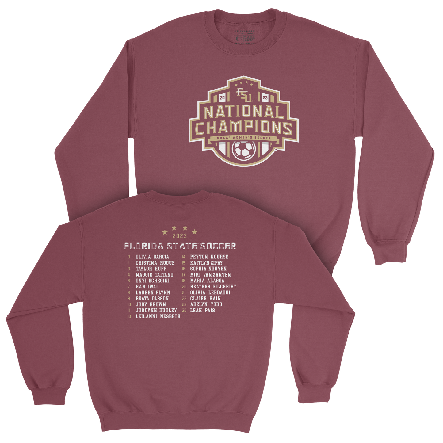 LIMITED RELEASE: 2023 Florida State Women's College Cup National Champions Crewneck by Retro Brand