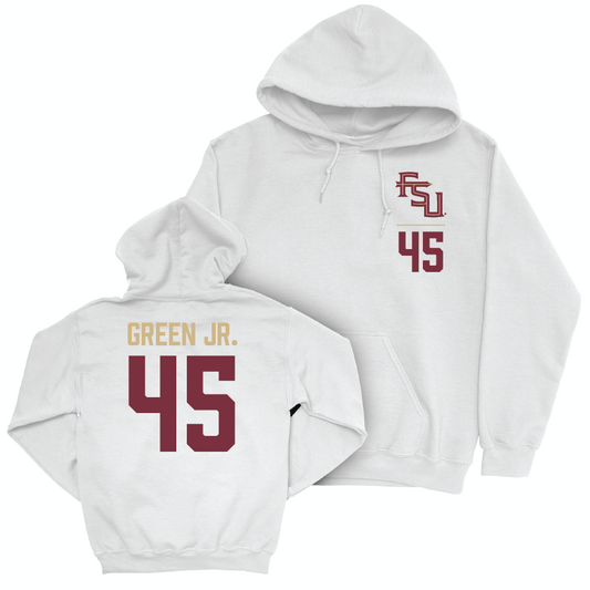 Florida State Football White Logo Hoodie - Lamont Green Jr. | #45