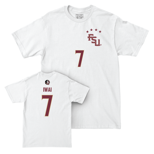 FSU Soccer White Shirsey Comfort Colors Tee - Ran Iwai | #7